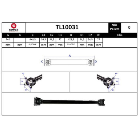 Arbre de transmission (entraînement essieux) EAI