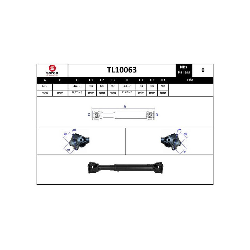 Arbre de transmission (entraînement essieux) EAI