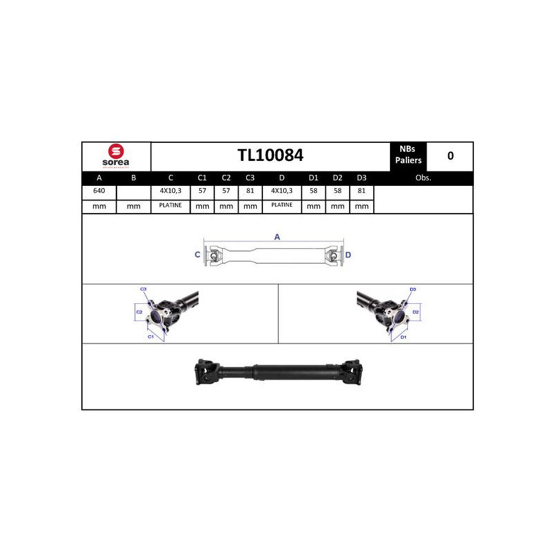 Arbre de transmission (entraînement essieux) EAI