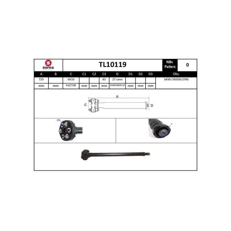 Arbre de transmission (entraînement essieux) EAI