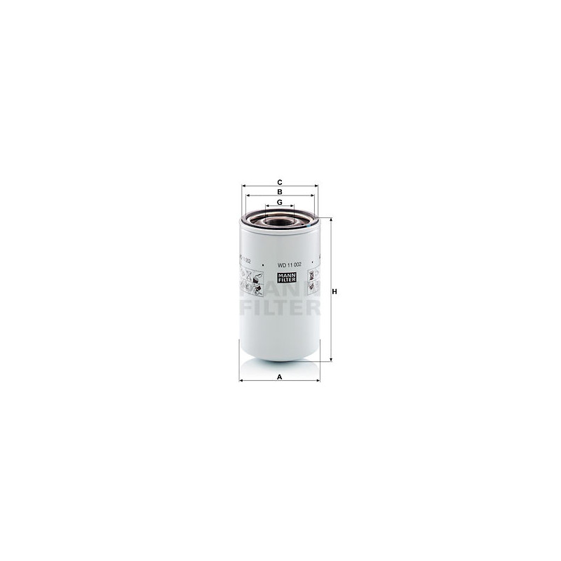Filtre (système hydraulique de travail) MANN-FILTER