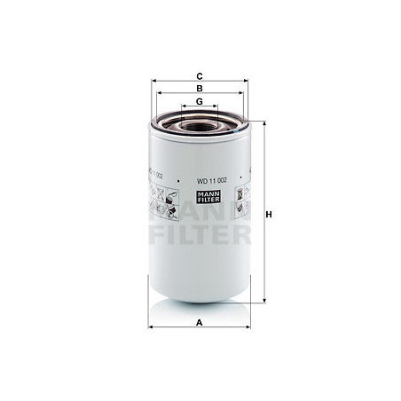 Filtre (système hydraulique de travail) MANN-FILTER