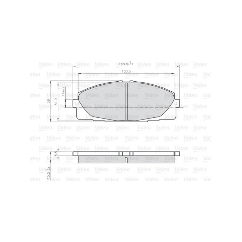 Jeu de quatre plaquettes de frein à disque VALEO