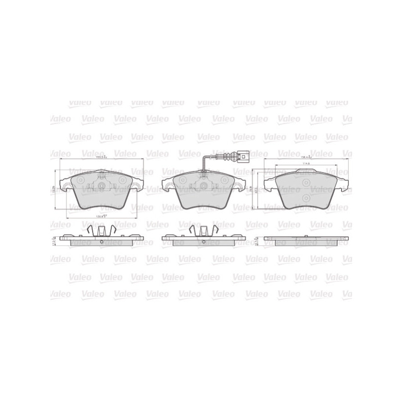 Jeu de quatre plaquettes de frein à disque VALEO