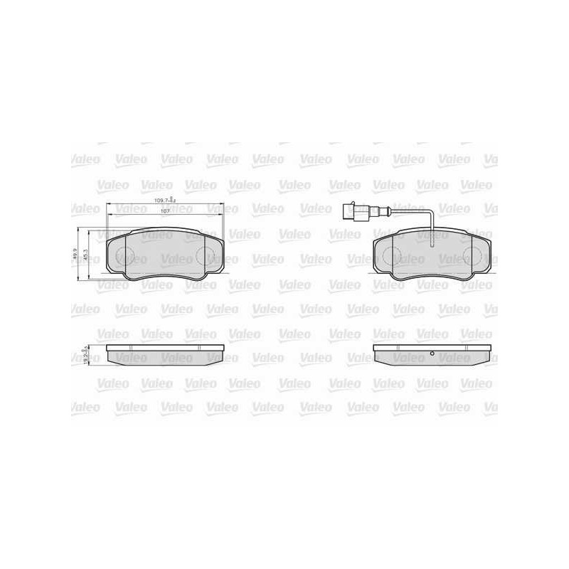 Jeu de quatre plaquettes de frein à disque VALEO