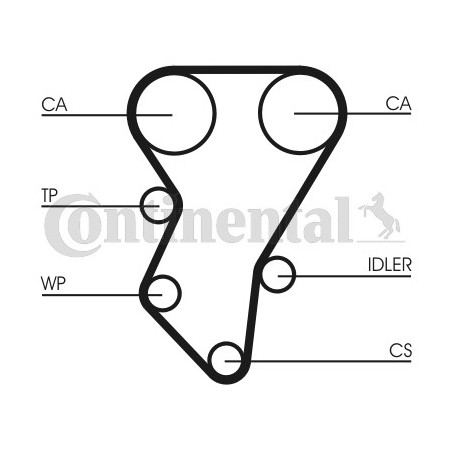 Courroie de distribution CONTINENTAL CTAM