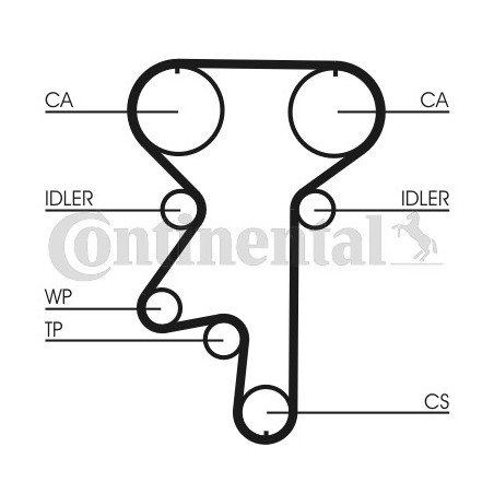 Courroie de distribution CONTINENTAL CTAM