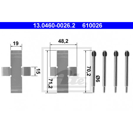 Kit d'accessoires (plaquette de frein) ATE