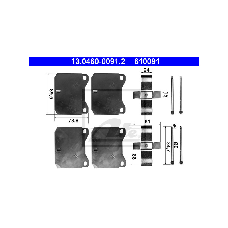 Kit d'accessoires (plaquette de frein) ATE