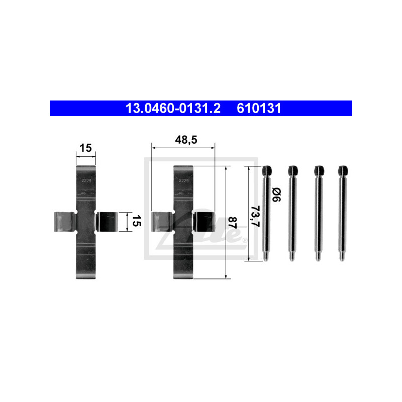 Kit d'accessoires (plaquette de frein) ATE