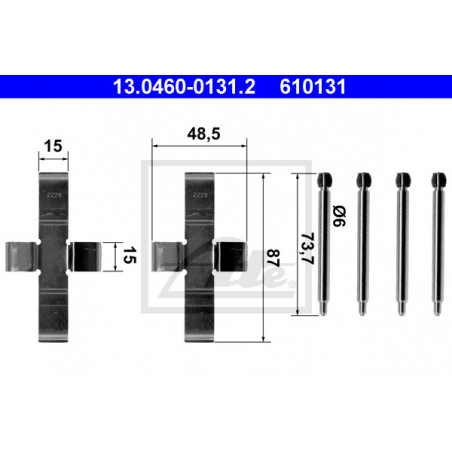 Kit d'accessoires (plaquette de frein) ATE