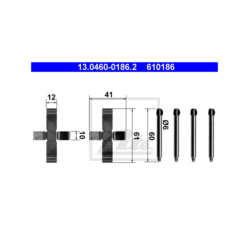 Kit d'accessoires (plaquette de frein) ATE