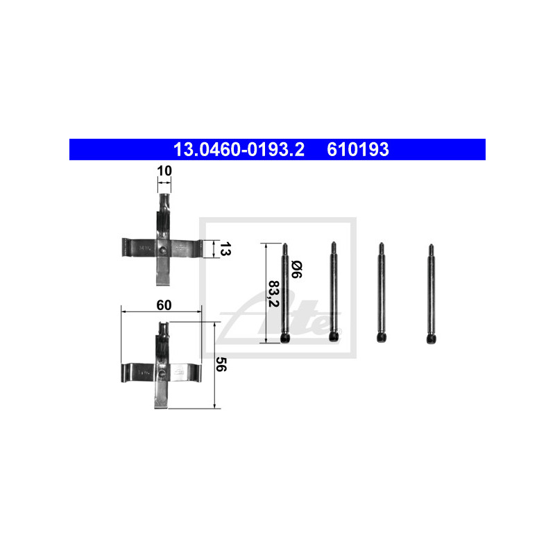 Kit d'accessoires (plaquette de frein) ATE