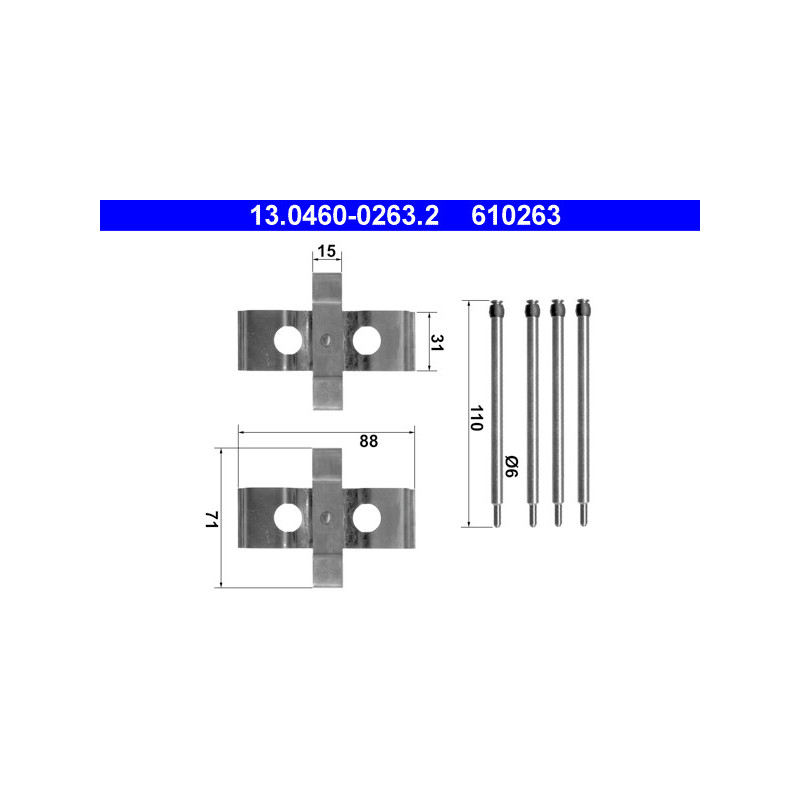 Kit d'accessoires (plaquette de frein) ATE