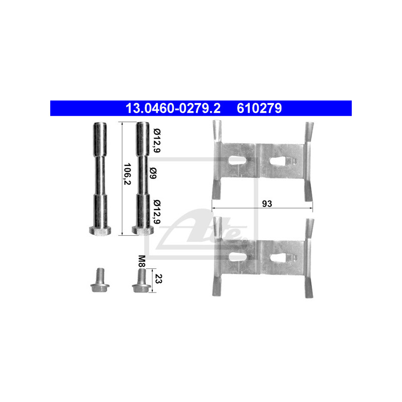 Kit d'accessoires (plaquette de frein) ATE