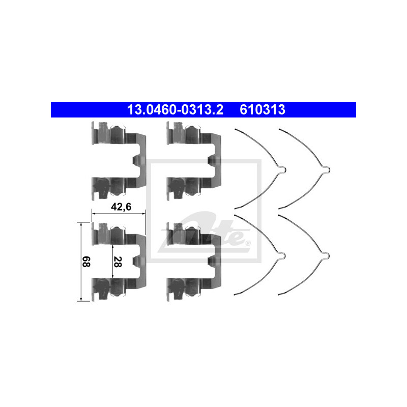 Kit d'accessoires (plaquette de frein) ATE