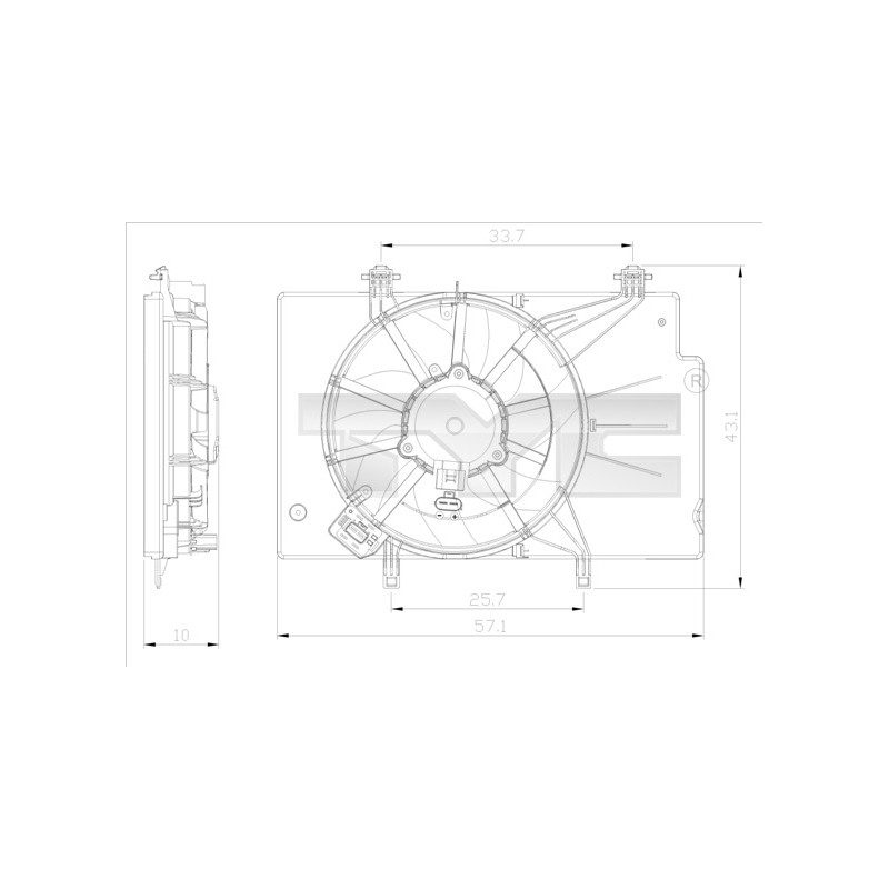 Ventilateur (refroidissement moteur) TYC