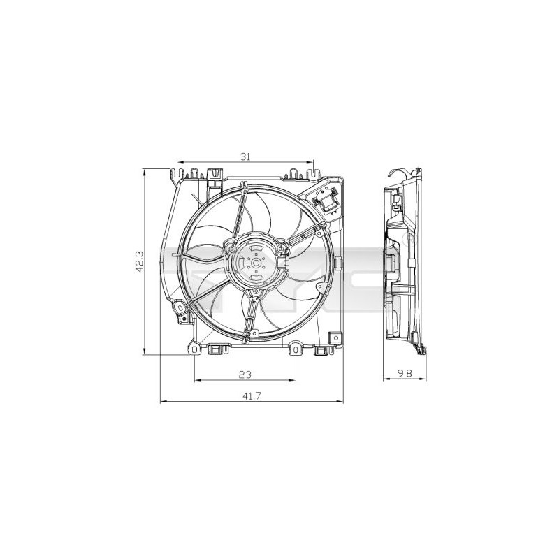 Ventilateur (refroidissement moteur) TYC