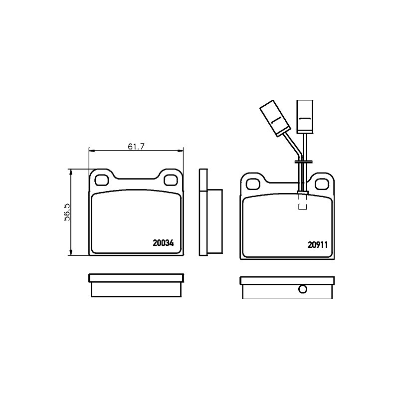 Jeu de quatre plaquettes de frein à disque MINTEX