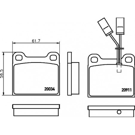 Jeu de quatre plaquettes de frein à disque MINTEX