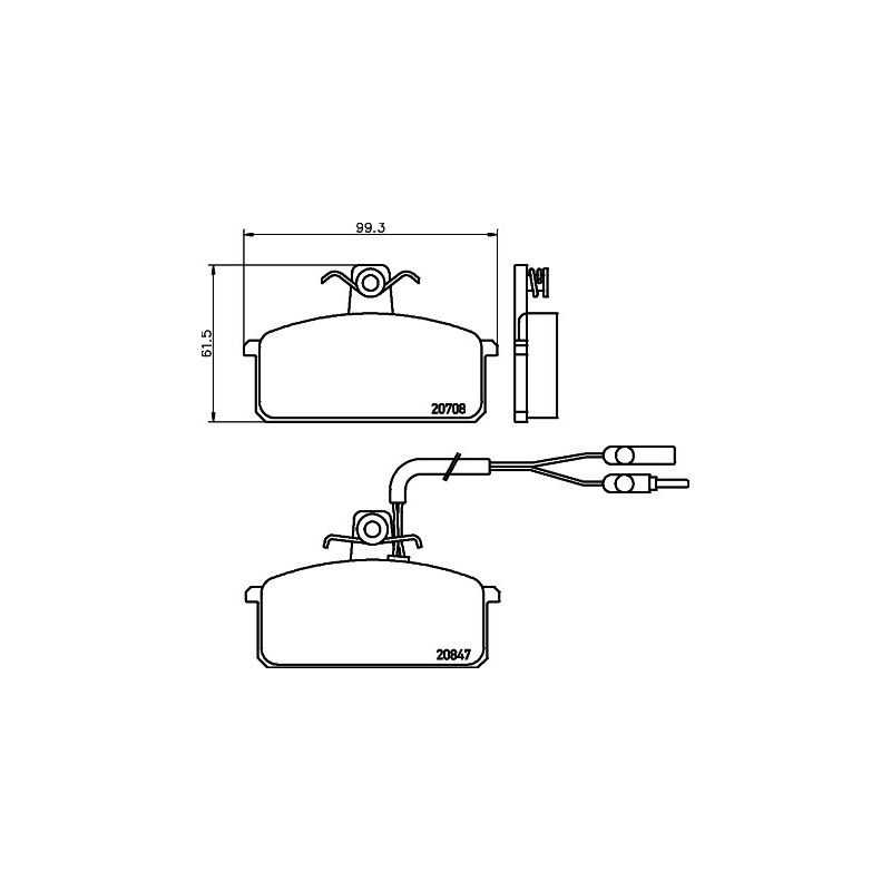 Jeu de quatre plaquettes de frein à disque MINTEX