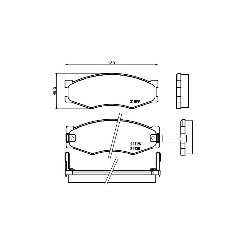 Jeu de quatre plaquettes de frein à disque MINTEX