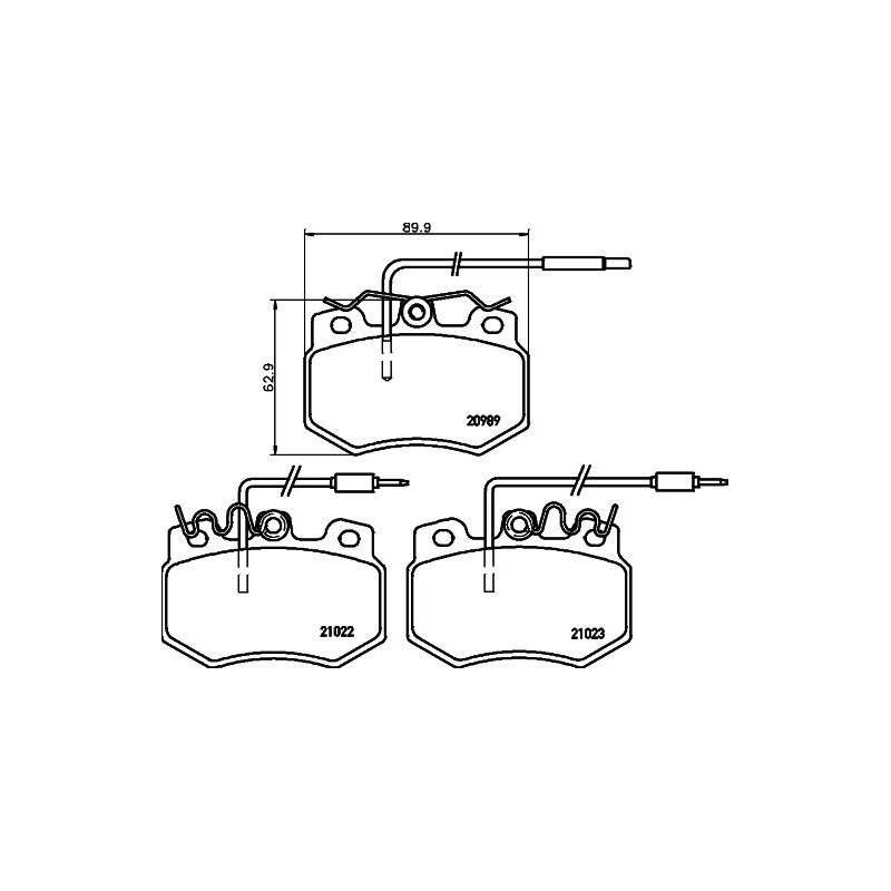 Jeu de quatre plaquettes de frein à disque MINTEX