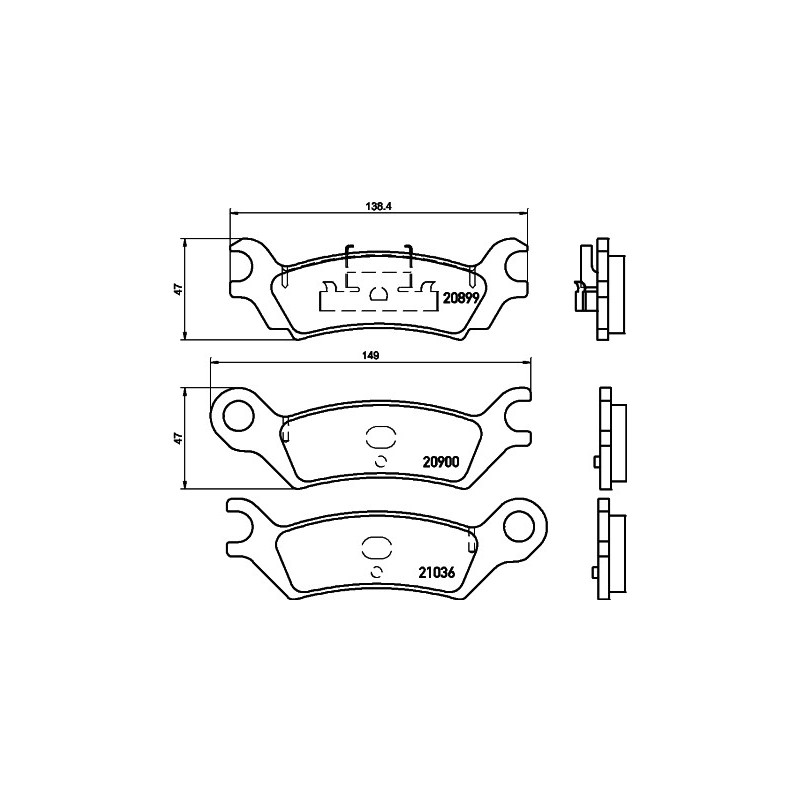 Jeu de quatre plaquettes de frein à disque MINTEX