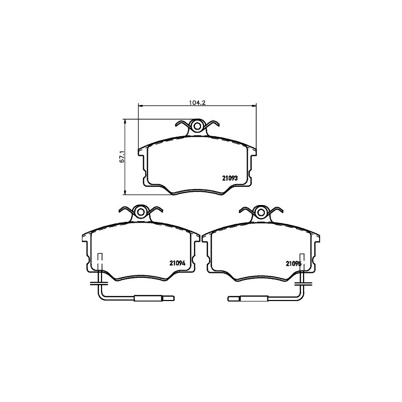 Jeu de quatre plaquettes de frein à disque MINTEX