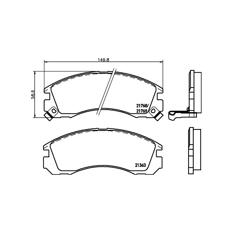 Jeu de quatre plaquettes de frein à disque MINTEX
