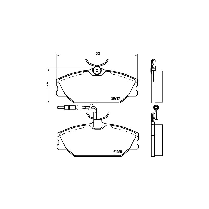 Jeu de quatre plaquettes de frein à disque MINTEX