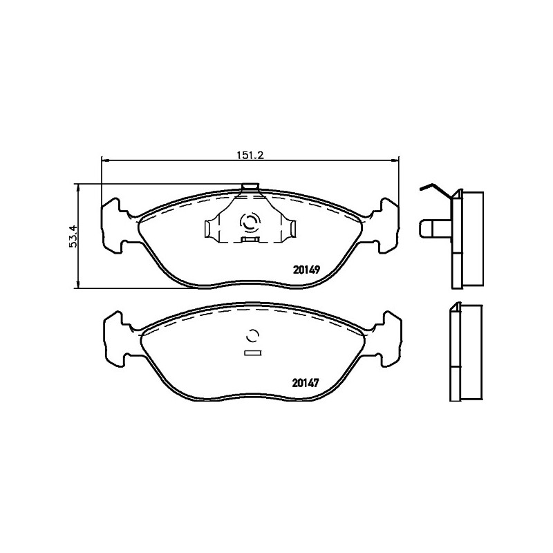 Jeu de quatre plaquettes de frein à disque MINTEX