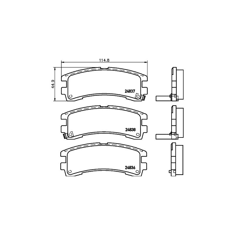 Jeu de quatre plaquettes de frein à disque MINTEX
