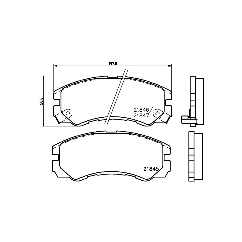 Jeu de quatre plaquettes de frein à disque MINTEX