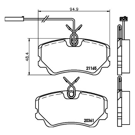 Jeu de quatre plaquettes de frein à disque MINTEX