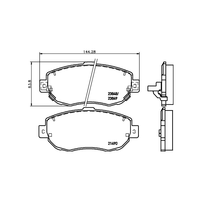 Jeu de quatre plaquettes de frein à disque MINTEX