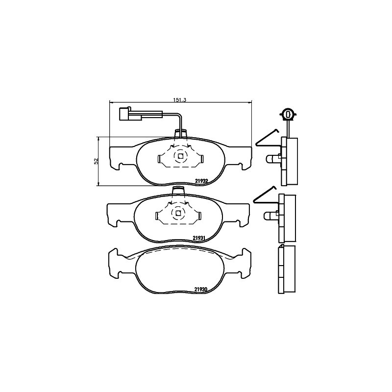 Jeu de quatre plaquettes de frein à disque MINTEX