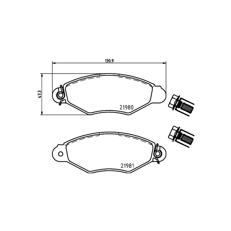 Jeu de quatre plaquettes de frein à disque MINTEX