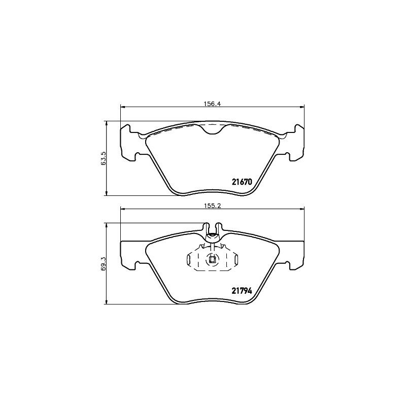 Jeu de quatre plaquettes de frein à disque MINTEX