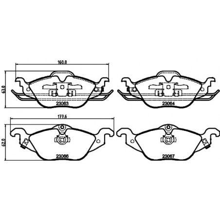 Jeu de quatre plaquettes de...