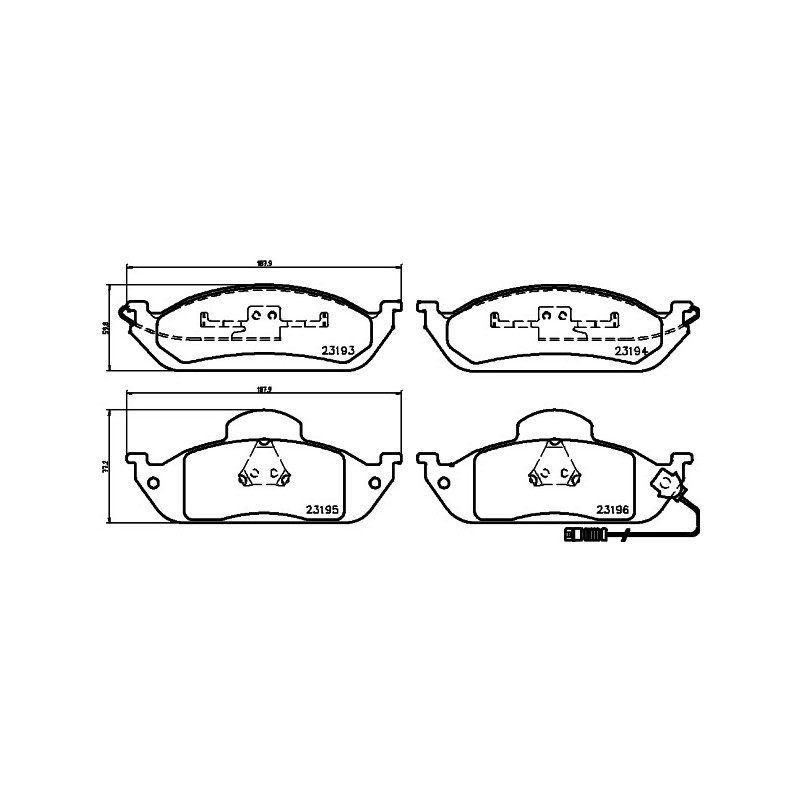 Jeu de quatre plaquettes de frein à disque MINTEX