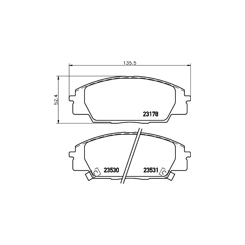 Jeu de quatre plaquettes de frein à disque MINTEX