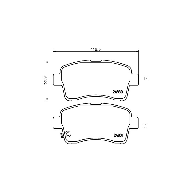 Jeu de quatre plaquettes de frein à disque MINTEX