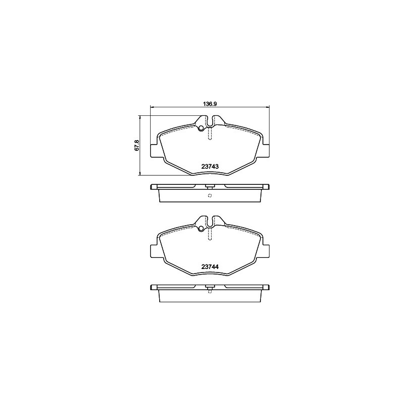 Jeu de quatre plaquettes de frein à disque MINTEX