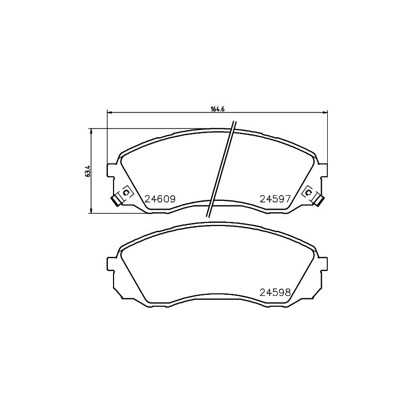 Jeu de quatre plaquettes de frein à disque MINTEX