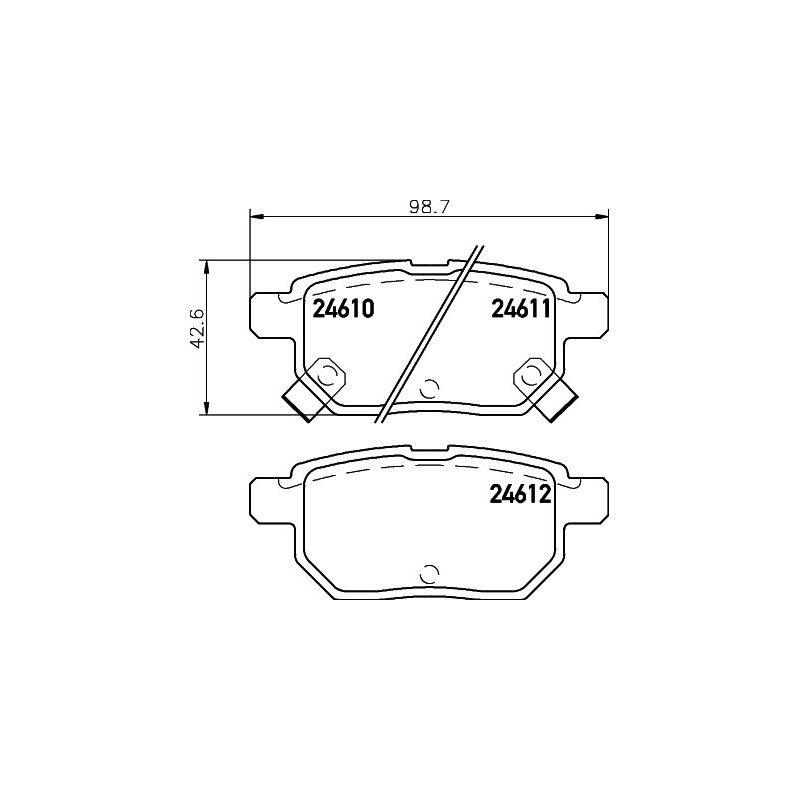 Jeu de quatre plaquettes de frein à disque MINTEX