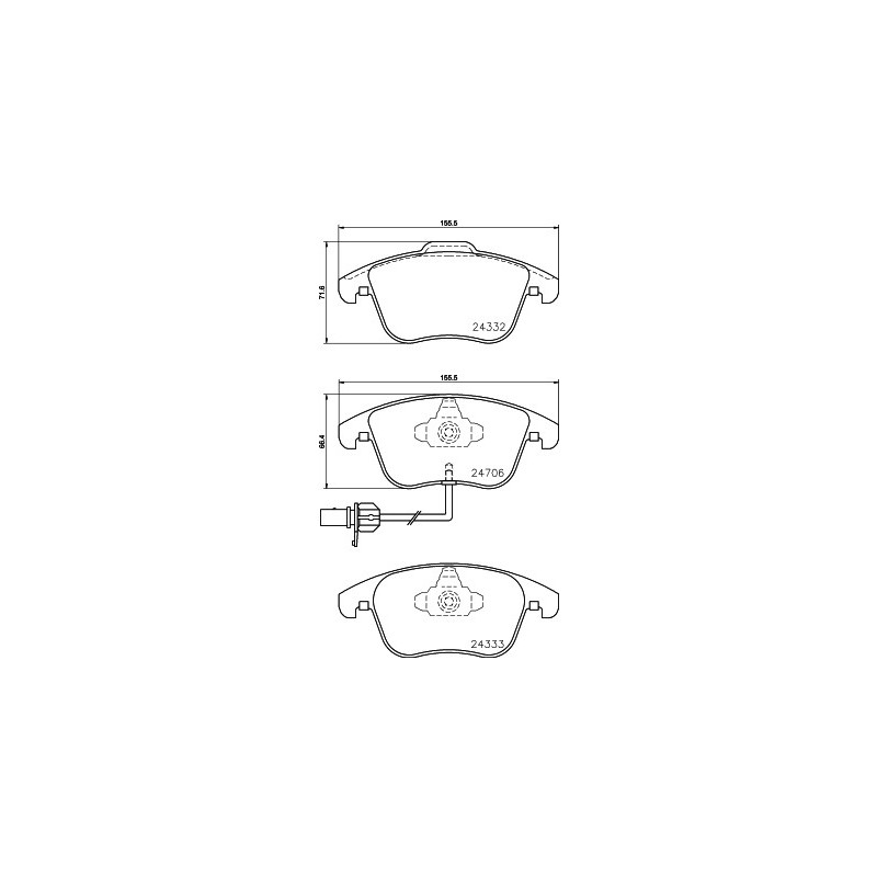 Jeu de quatre plaquettes de frein à disque MINTEX