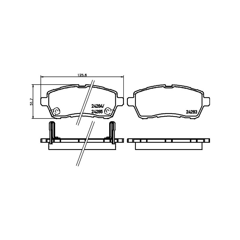 Jeu de quatre plaquettes de frein à disque MINTEX