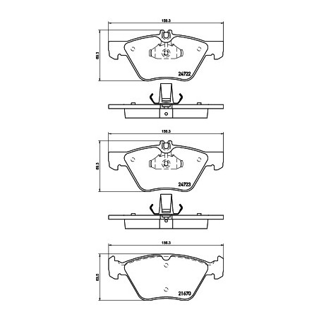 Jeu de quatre plaquettes de...