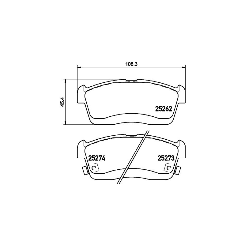 Jeu de quatre plaquettes de frein à disque MINTEX